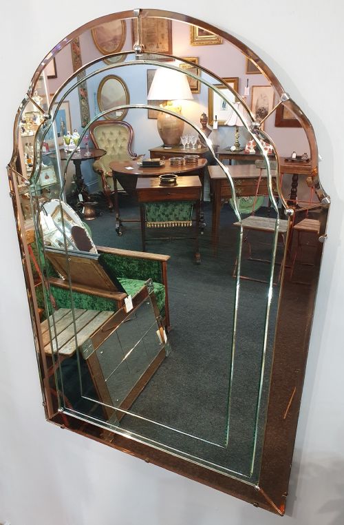 LARGE ART DECO ARCHSHAPED MIRROR C1930 - ADDITIONAL PHOTO 3
