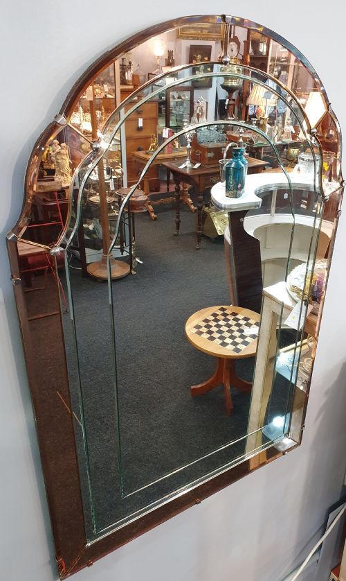 LARGE ART DECO ARCHSHAPED MIRROR C1930 - ADDITIONAL PHOTO 4