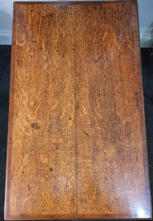 GEORGIAN OAK SIDE TABLE WITH ORIGINAL FITTINGS C1840 - ADDITIONAL PHOTO 1