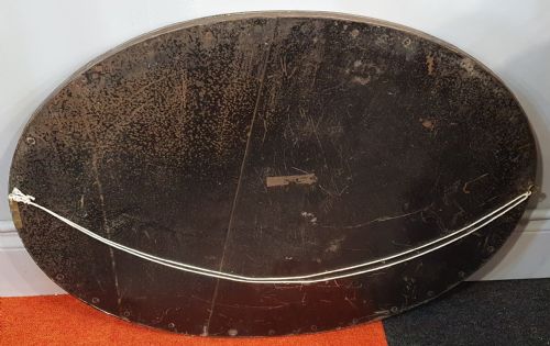 LARGE LIBERTY STYLE ARTS CRAFTS HAMMERED COPPER OVAL MIRROR C1910 - ADDITIONAL PHOTO 1