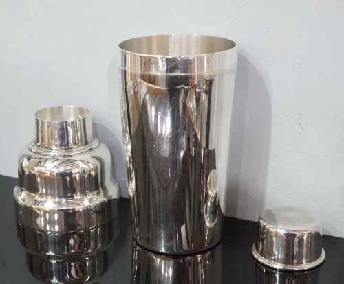 CHRISTOFLE ART DECO SILVER PLATED COCKTAIL SHAKER - ADDITIONAL PHOTO 2