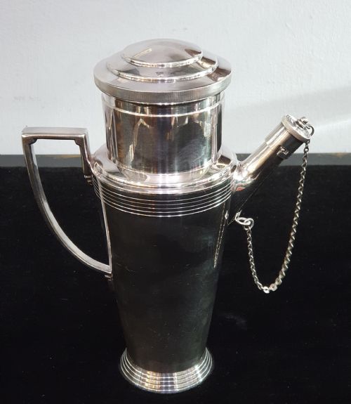 MAPPIN WEBB KEITH MURRAY SILVER PLATED COCKTAIL SHAKER C1930 - ADDITIONAL PHOTO 8