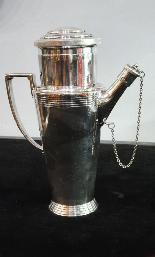 MAPPIN WEBB KEITH MURRAY SILVER PLATED COCKTAIL SHAKER C1930 - ADDITIONAL PHOTO 1