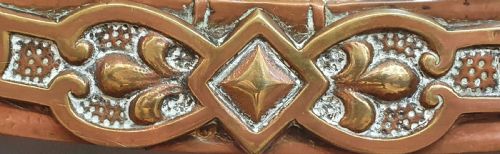 ARTS CRAFTS OVAL COPPER MIRROR C1910 - ADDITIONAL PHOTO 3