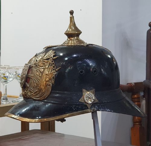 rare wwi period portuguese national guard pickelhaube - CATEGORY: ANTIQUE MISCELLANEOUS - DATED 1920