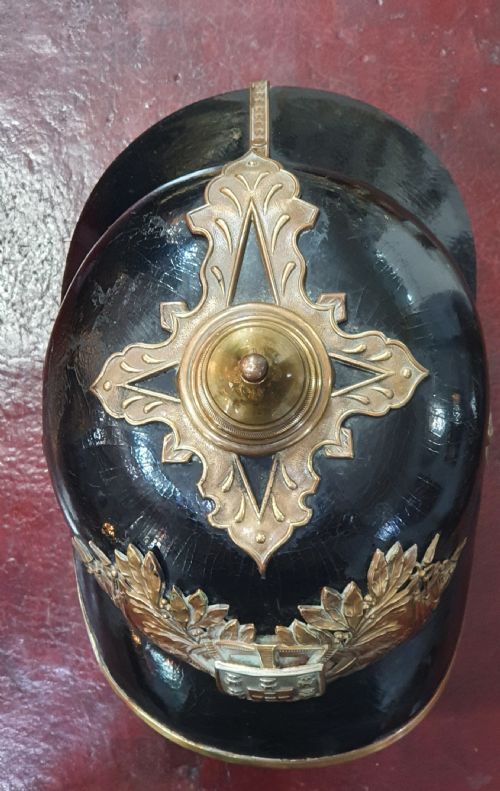 RARE WWI PERIOD PORTUGUESE NATIONAL GUARD PICKELHAUBE - ADDITIONAL PHOTO 3
