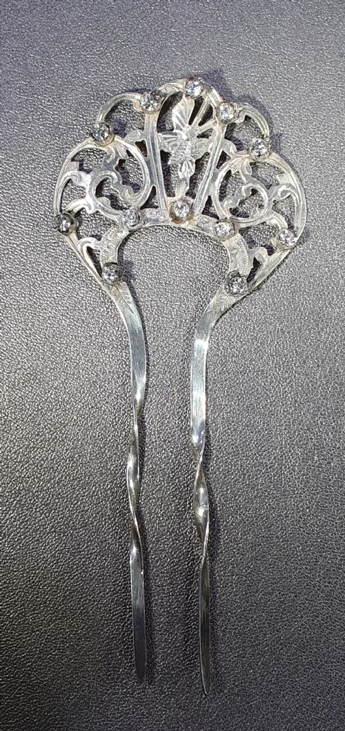 unusual edwardian sterling silver hair comb chester 1905 - CATEGORY: ANTIQUE SILVER - DATED EDWARDIAN