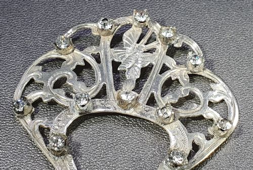 UNUSUAL EDWARDIAN STERLING SILVER HAIR COMB CHESTER 1905 - ADDITIONAL PHOTO 3