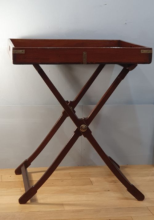 MAHOGANY CAMPAIGN BUTLER'S TRAY 19TH CENTURY - ADDITIONAL PHOTO 3