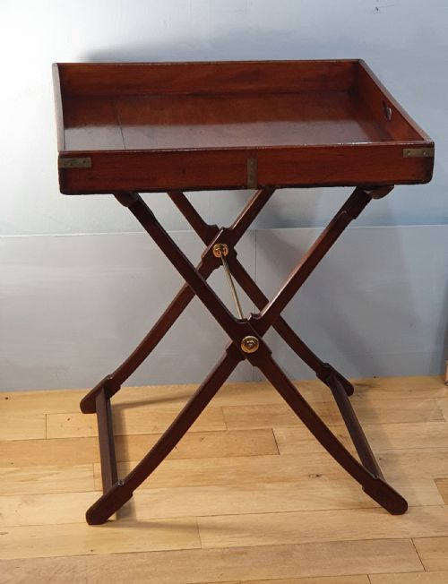 MAHOGANY CAMPAIGN BUTLER'S TRAY 19TH CENTURY - ADDITIONAL PHOTO 1