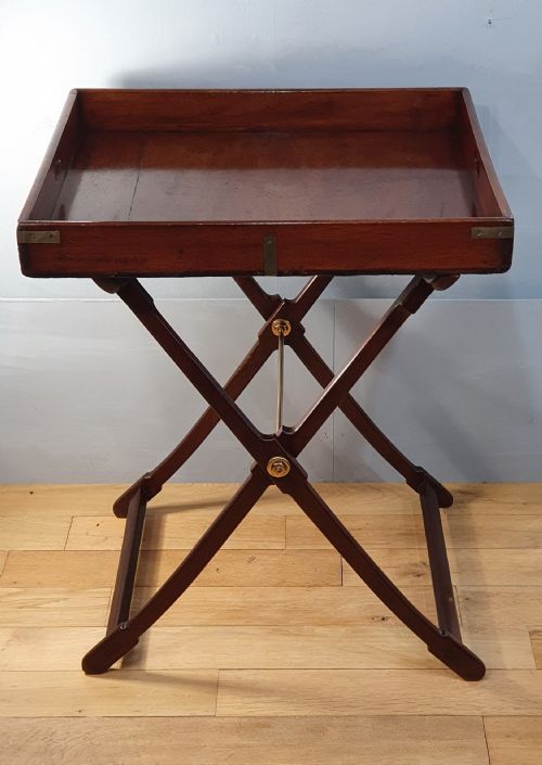 MAHOGANY CAMPAIGN BUTLER'S TRAY 19TH CENTURY - ADDITIONAL PHOTO 2