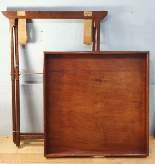 MAHOGANY CAMPAIGN BUTLER'S TRAY 19TH CENTURY - ADDITIONAL PHOTO 4