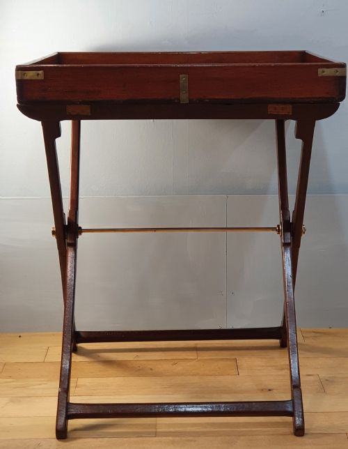 MAHOGANY CAMPAIGN BUTLER'S TRAY 19TH CENTURY - ADDITIONAL PHOTO 6