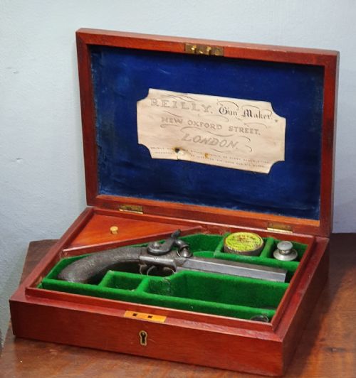 FINE QUALITY LATER BOXED PERCUSSION 32 BORE BELT PISTOL MID 19TH CENTURY - ADDITIONAL PHOTO 1