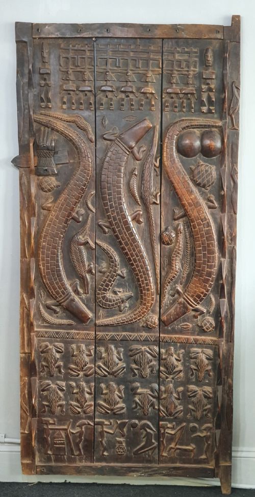 large ornate malian dogon granary door early 20th century - CATEGORY: ANTIQUE MISCELLANEOUS - DATED 1900