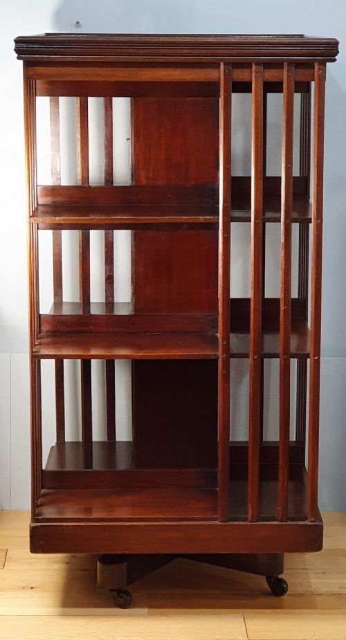 LATE VICTORIAN REVOLVING MAHOGANY BOOKCASE - ADDITIONAL PHOTO 3