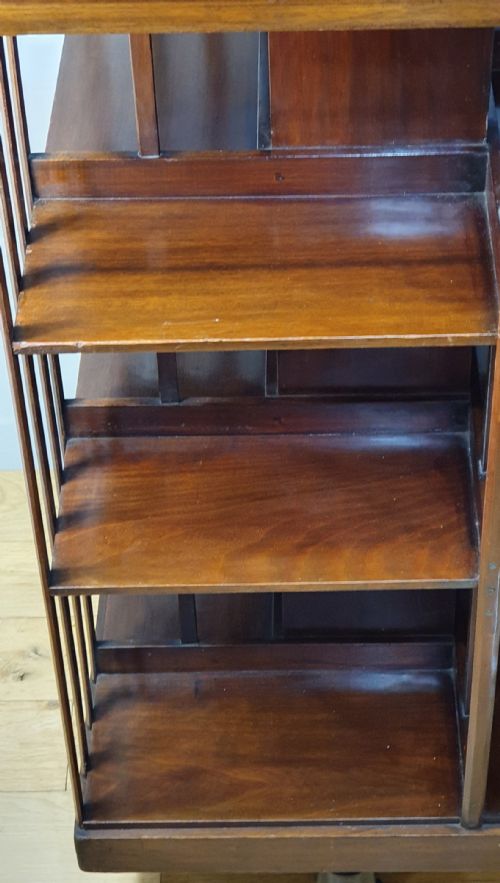 LATE VICTORIAN REVOLVING MAHOGANY BOOKCASE - ADDITIONAL PHOTO 4
