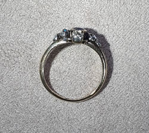 ART DECO DIAMOND SAPPHIRE RING 18CT GOLD SIZE L12 - ADDITIONAL PHOTO 11