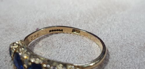 EDWARDIAN ROSE CUT DIAMOND SAPPHIRE 18CT GOLD RING SIZE Q - ADDITIONAL PHOTO 7