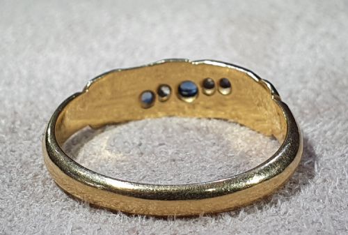 EDWARDIAN DIAMOND SAPPHIRE GOLD RING SIZE P12 - ADDITIONAL PHOTO 10