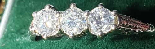 EDWARDIAN 05CT VSIEF DIAMOND TRILOGY PLATINUM RING SIZE O - ADDITIONAL PHOTO 1