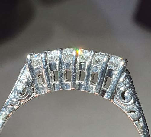 EDWARDIAN 05CT VSIEF DIAMOND TRILOGY PLATINUM RING SIZE O - ADDITIONAL PHOTO 4