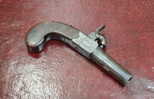 boxlock percussion pocket pistol by barner and boaler newark mid 19th century - CATEGORY: ANTIQUE MISCELLANEOUS - DATED 19TH CENTURY