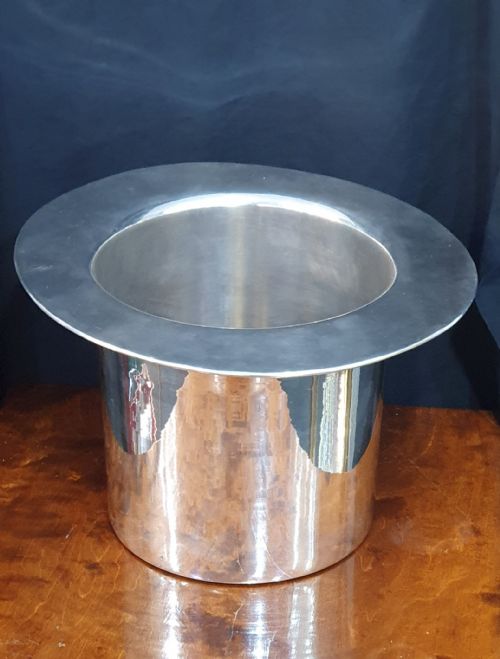 art deco mappin webb silver plated top hat champagne bucket c1930 - CATEGORY: ANTIQUE METAL - DATED 1930