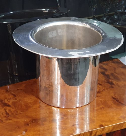 ART DECO MAPPIN WEBB SILVER PLATED TOP HAT CHAMPAGNE BUCKET C1930 - ADDITIONAL PHOTO 4