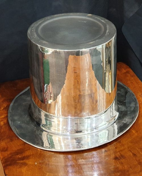 ART DECO MAPPIN WEBB SILVER PLATED TOP HAT CHAMPAGNE BUCKET C1930 - ADDITIONAL PHOTO 5