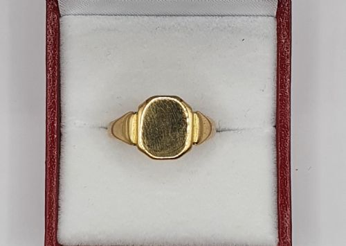 HEAVY 18CT GOLD SIGNET RING LONDON 1936 SIZE O12 - ADDITIONAL PHOTO 1