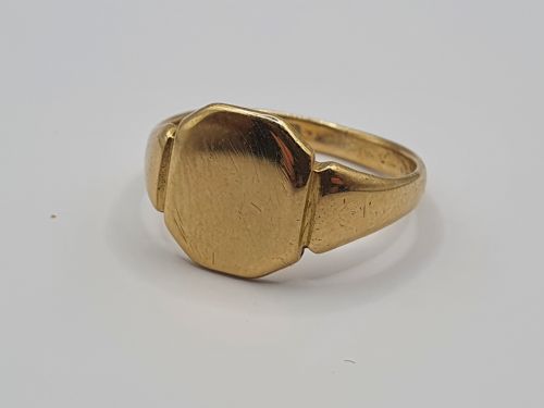 HEAVY 18CT GOLD SIGNET RING LONDON 1936 SIZE O12 - ADDITIONAL PHOTO 2