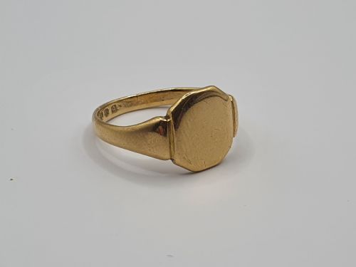 HEAVY 18CT GOLD SIGNET RING LONDON 1936 SIZE O12 - ADDITIONAL PHOTO 3