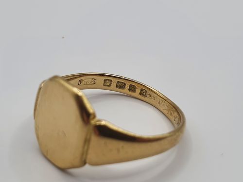 HEAVY 18CT GOLD SIGNET RING LONDON 1936 SIZE O12 - ADDITIONAL PHOTO 4