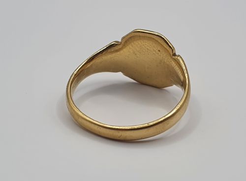 HEAVY 18CT GOLD SIGNET RING LONDON 1936 SIZE O12 - ADDITIONAL PHOTO 5