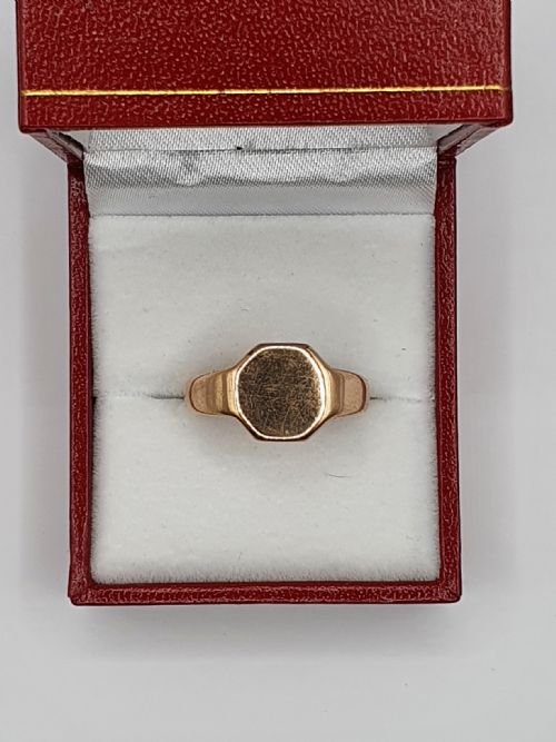 ART DECO 9CT ROSE GOLD SIGNET RING SIZE R - ADDITIONAL PHOTO 2
