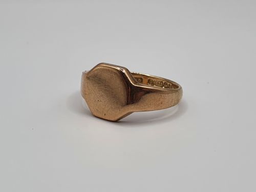 ART DECO 9CT ROSE GOLD SIGNET RING SIZE R - ADDITIONAL PHOTO 3