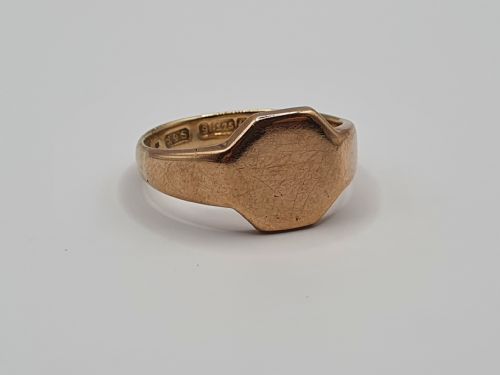 ART DECO 9CT ROSE GOLD SIGNET RING SIZE R - ADDITIONAL PHOTO 4