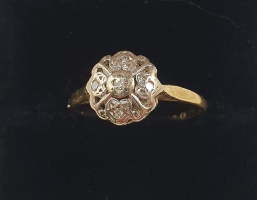 VINTAGE 18 GOLD DIAMOND RING SIZE L12 - ADDITIONAL PHOTO 7