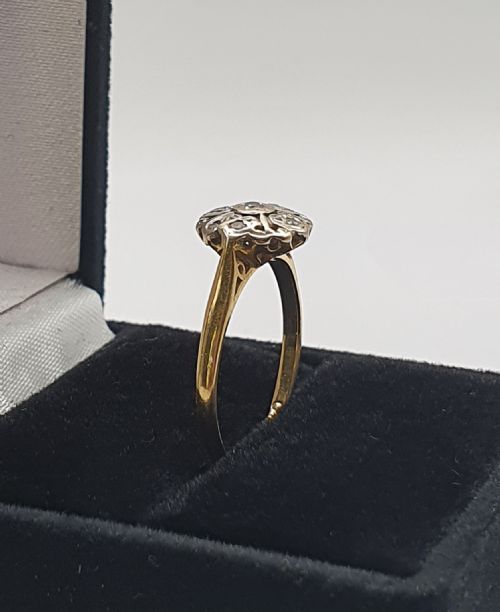 VINTAGE 18 GOLD DIAMOND RING SIZE L12 - ADDITIONAL PHOTO 3