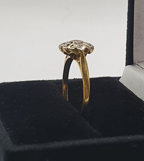 VINTAGE 18 GOLD DIAMOND RING SIZE L12 - ADDITIONAL PHOTO 5