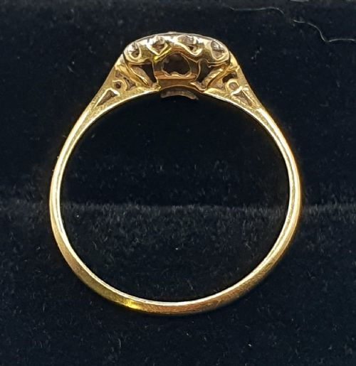 VINTAGE 18 GOLD DIAMOND RING SIZE L12 - ADDITIONAL PHOTO 6