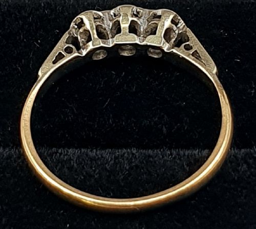 ART DECO 1930S DIAMOND PALLADIUM 9CT FOLD GEOMETRIC STAR RING SIZE N - ADDITIONAL PHOTO 2