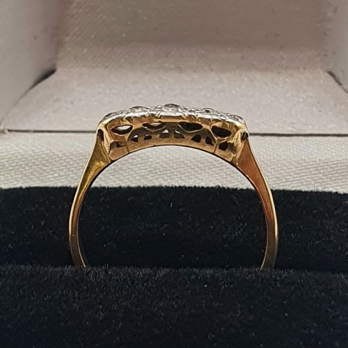 ART DECO PERIOD DIAMOND 18CT GOLD PLATINUM HALLMARKED RING SIZE L - ADDITIONAL PHOTO 1