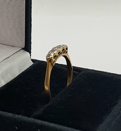 ART DECO PERIOD DIAMOND 18CT GOLD PLATINUM HALLMARKED RING SIZE L - ADDITIONAL PHOTO 2