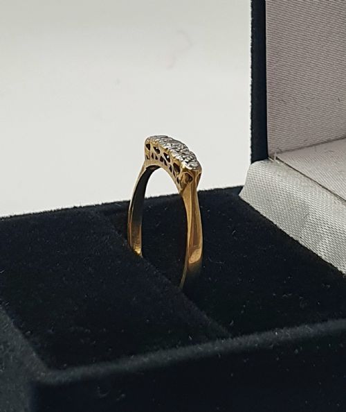 ART DECO PERIOD DIAMOND 18CT GOLD PLATINUM HALLMARKED RING SIZE L - ADDITIONAL PHOTO 3