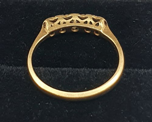 ART DECO PERIOD DIAMOND 18CT GOLD PLATINUM HALLMARKED RING SIZE L - ADDITIONAL PHOTO 4