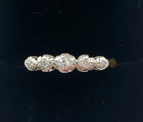 art deco period diamond 18ct gold platinum hallmarked ring size m12 - CATEGORY: ANTIQUE JEWELLERY - DATED 1930