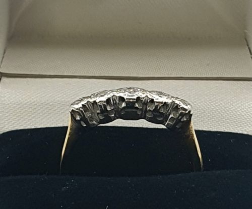 ART DECO PERIOD DIAMOND 18CT GOLD PLATINUM HALLMARKED RING SIZE M12 - ADDITIONAL PHOTO 1