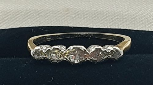 ART DECO PERIOD DIAMOND 18CT GOLD PLATINUM HALLMARKED RING SIZE M12 - ADDITIONAL PHOTO 3